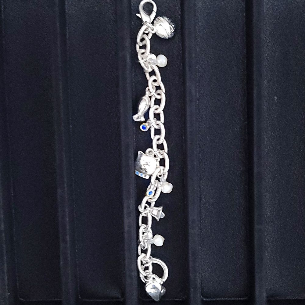 Cute Silver Charm Toggle Bracelet